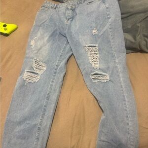 Distressed Light Blue Jeans